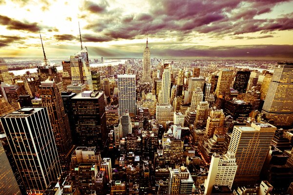 Molti grattacieli nella città di New York
