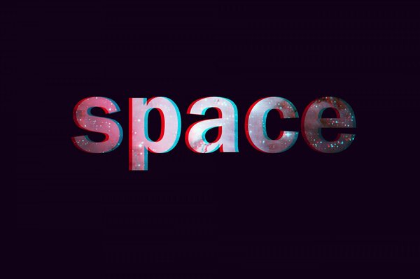 l iscrizione Cosmos fatta sullo sfondo delle stelle