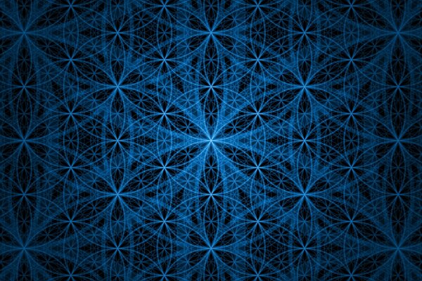 Disegni. Mandala blu su sfondo nero