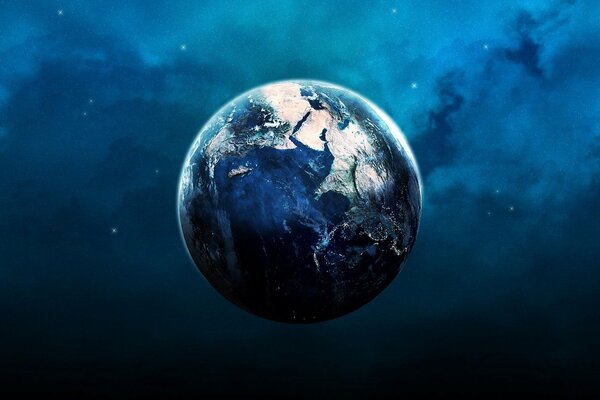 Pianeta terra distrutto nello spazio