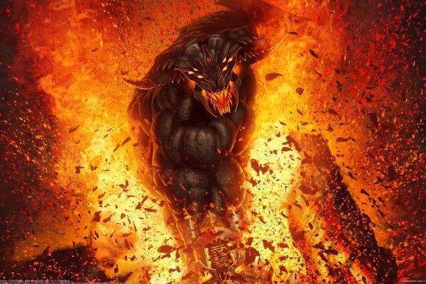 Occhi di demone in fiamme