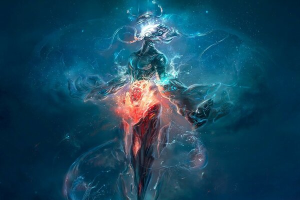 Arte di una creatura astratta in una maschera
