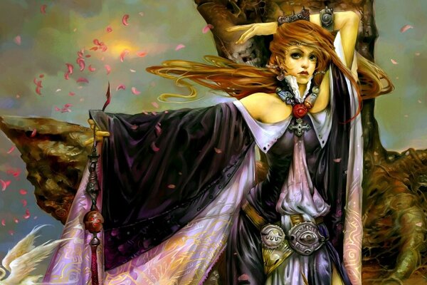 Ragazza eroe u albero di bellezza