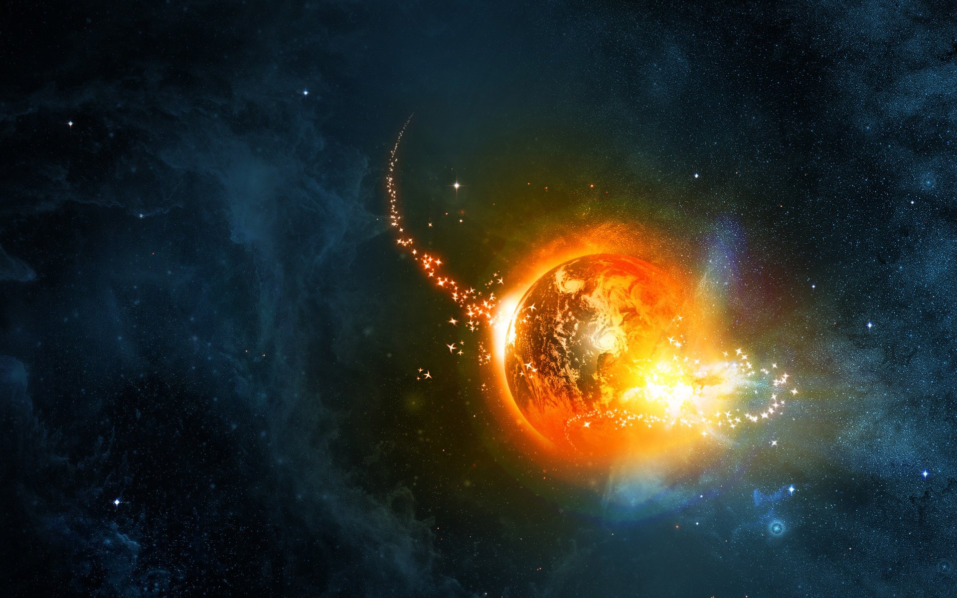 pianeta terra anomalia stelle nebulosa