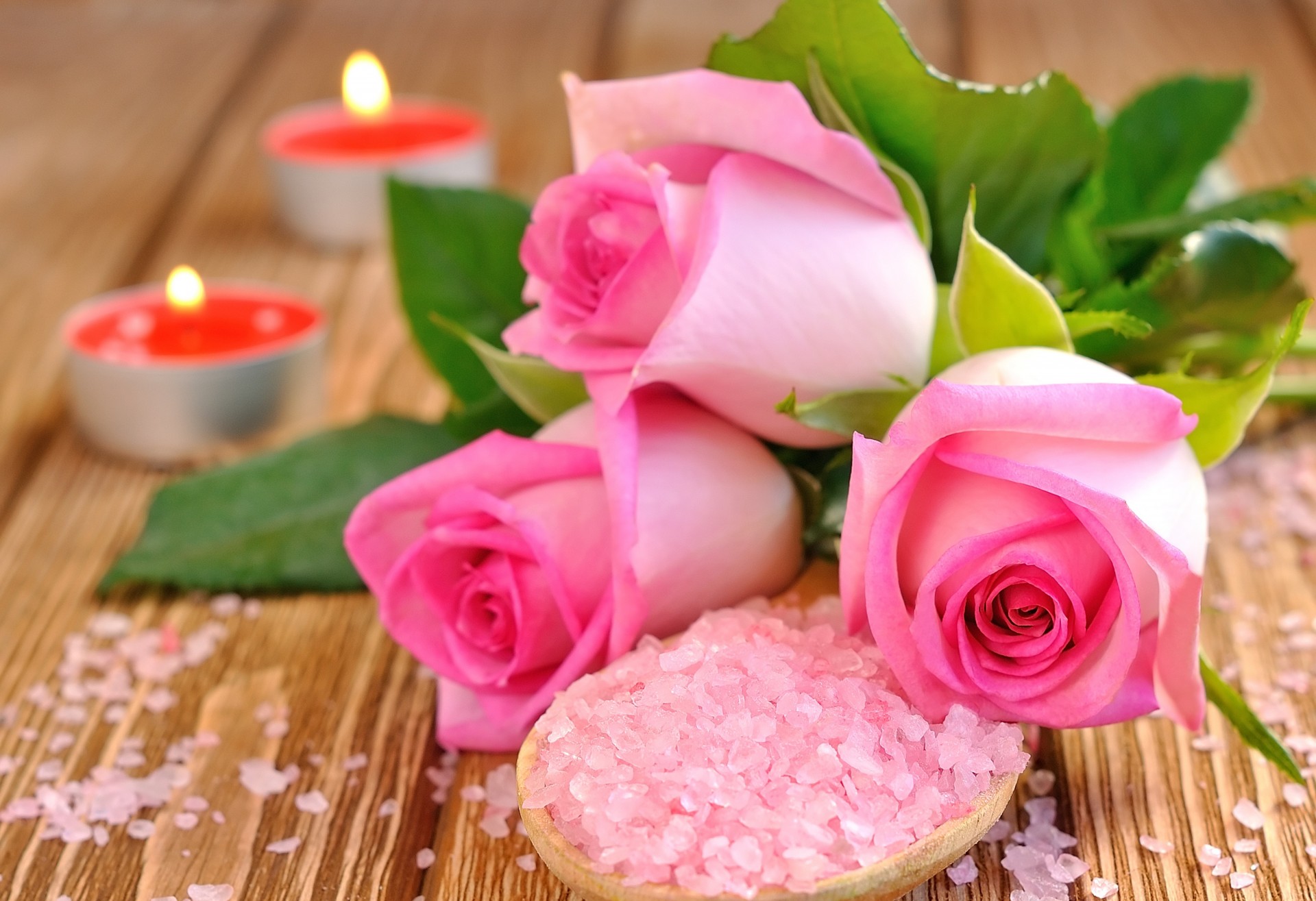 rose rosa sale candele boccioli petali