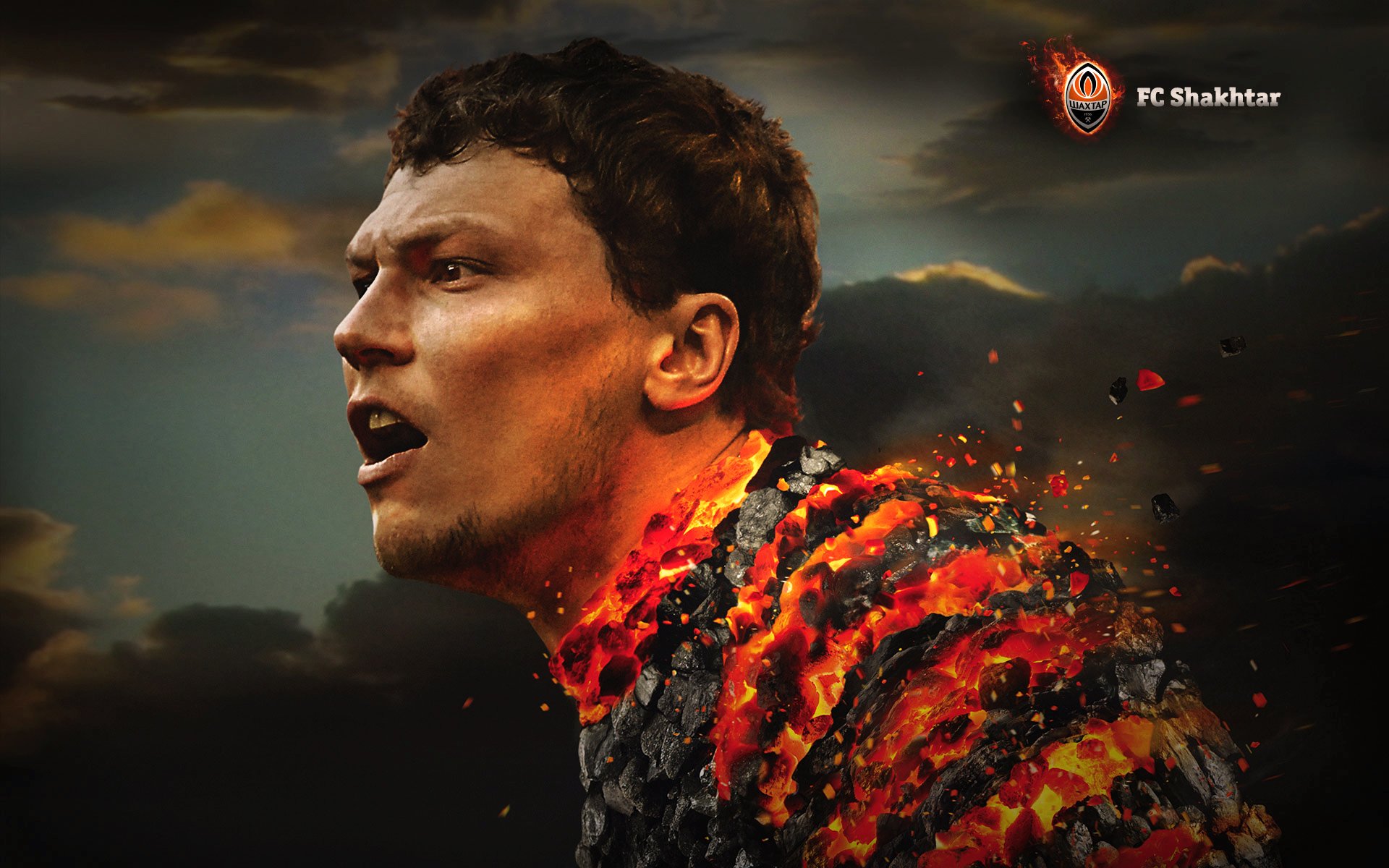 andrei pyatov minatore calcio giocatore sport faccia carboni fuoco