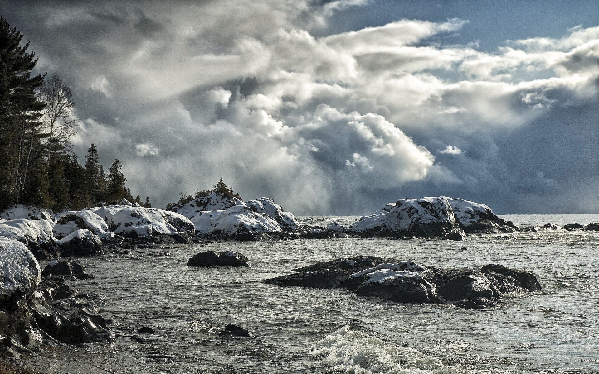lago cielo paesaggio freddo elemento