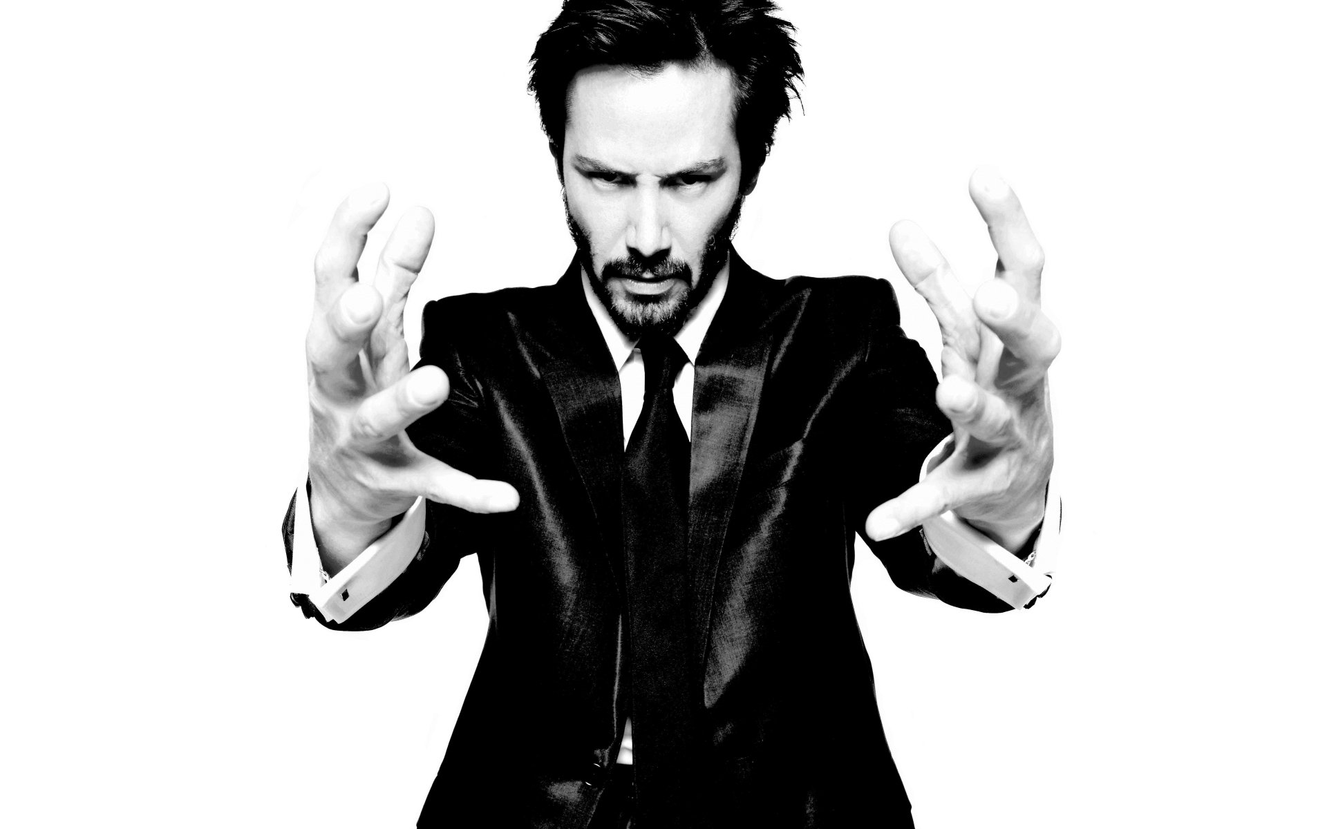 keanu reeves uomo mani dita b / n bianco e nero