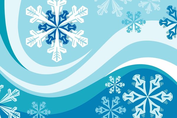 Linee di neve e fiocchi di neve che circondano