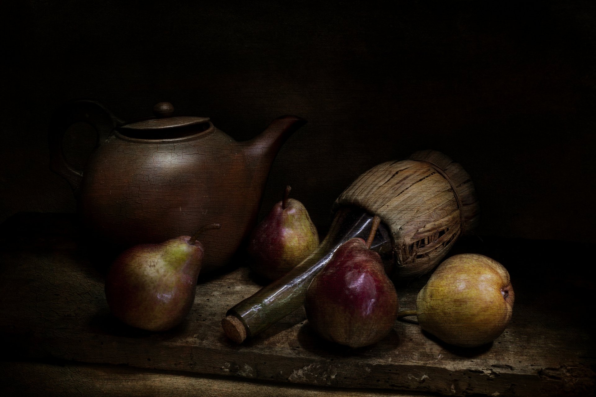 teiera pere stile annata bottiglia