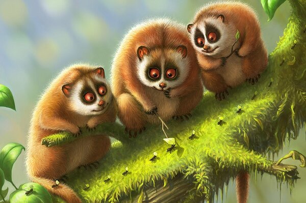 Gli animali considerano il ramoscello delle formiche