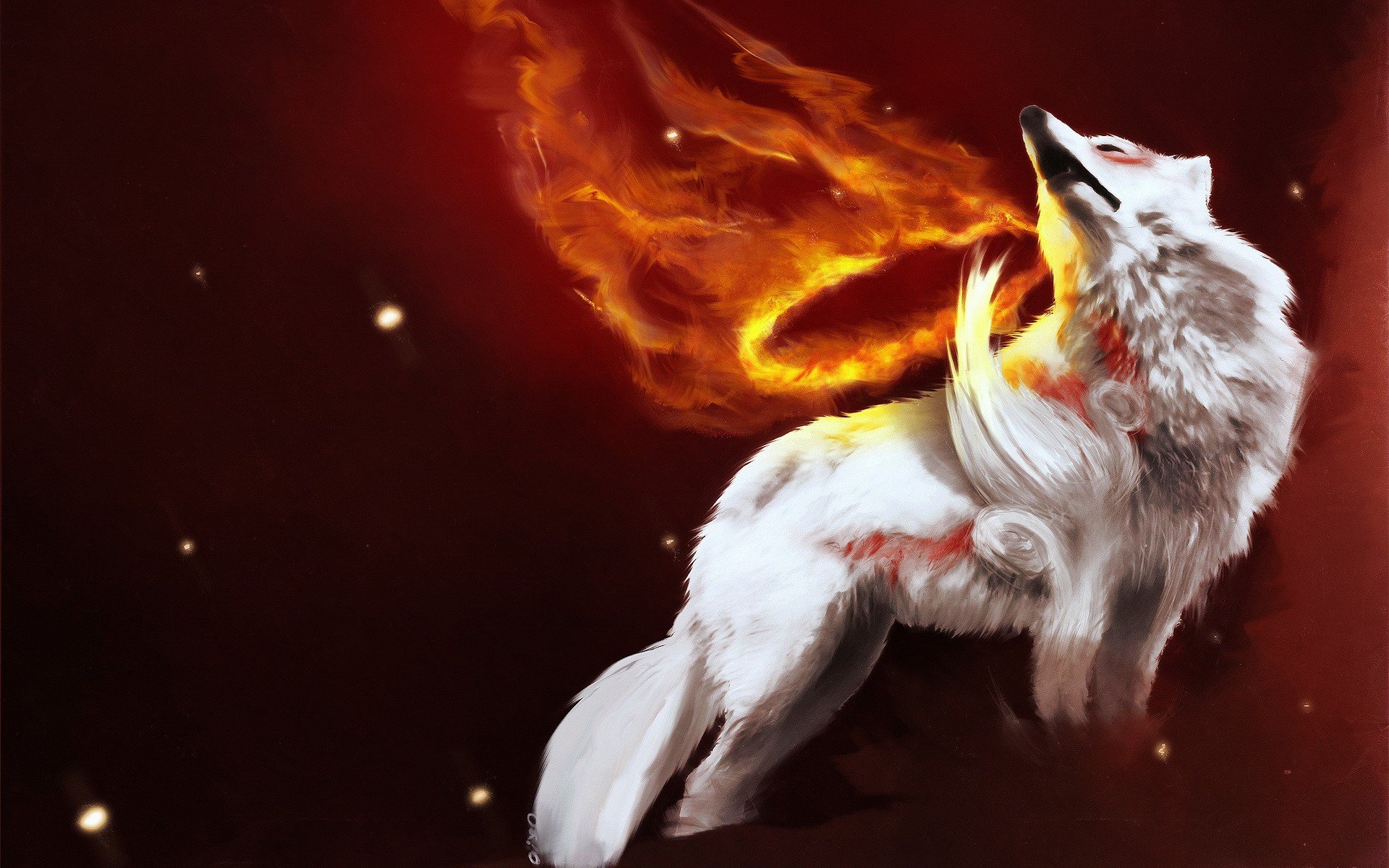 lupo fuoco disegno