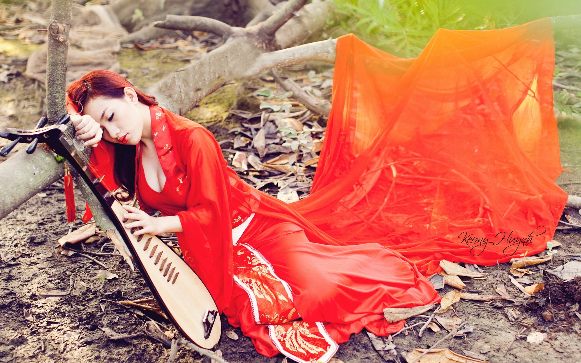 ragazza cetra musica