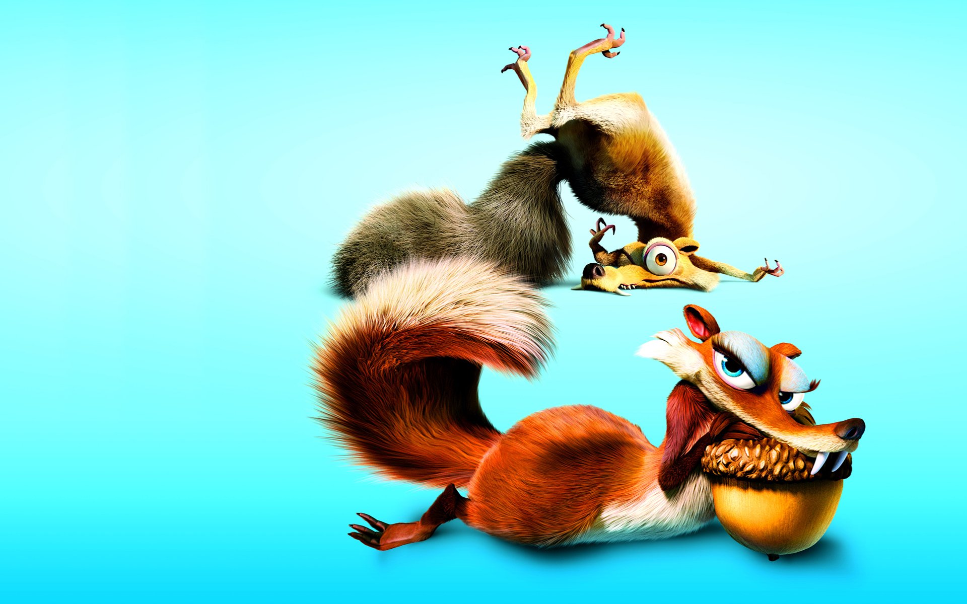 era glaciale scoiattolo scrat sfondo blu noce
