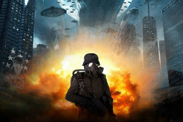 Soldato che ha fatto un esplosione per spaventare L UFO