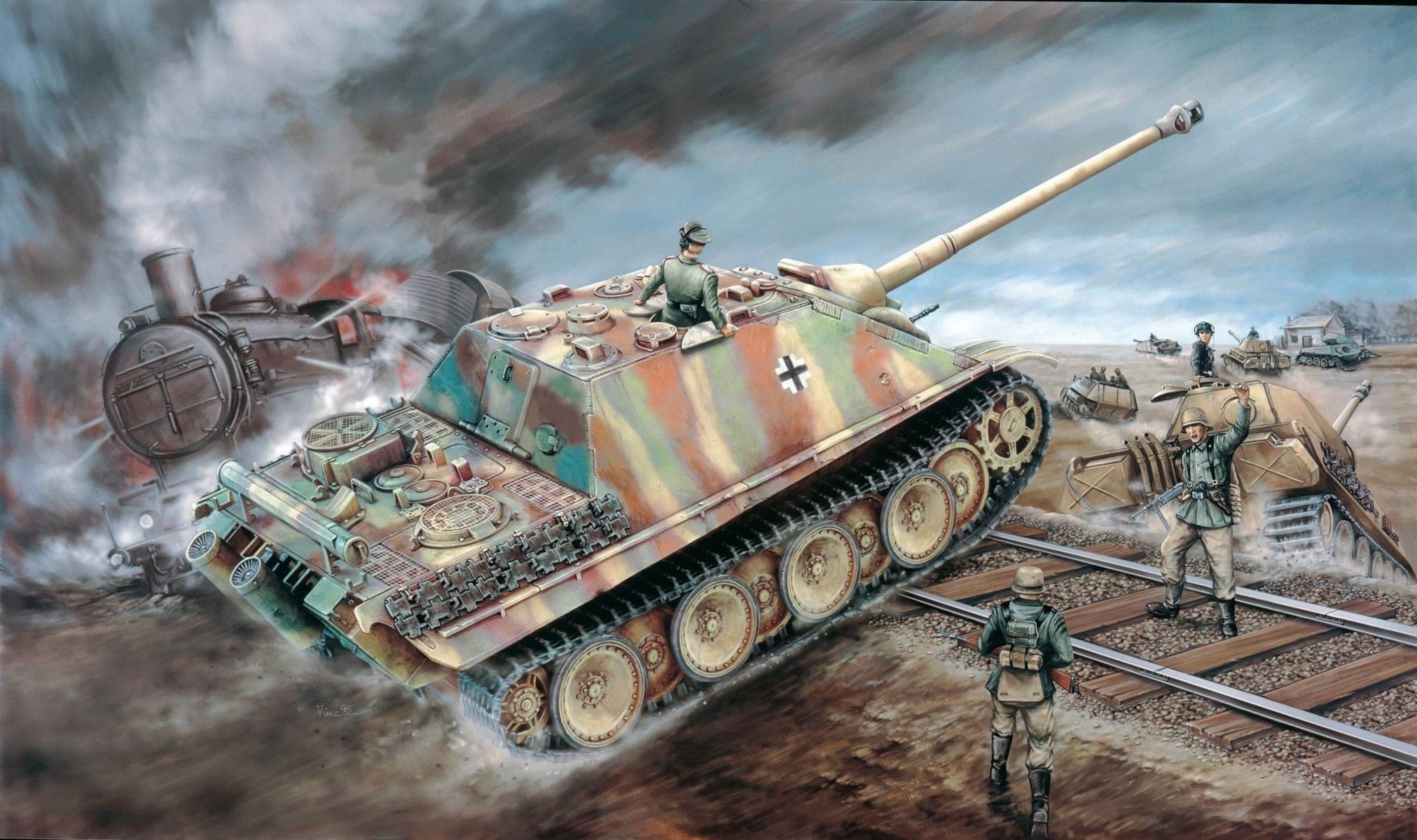 disegno supporto semovente e di artiglieria acs cacciatorpediniere yagdpanter sd.kfz . 173 jagdpanther wehrmacht tedeschi seconda guerra mondiale