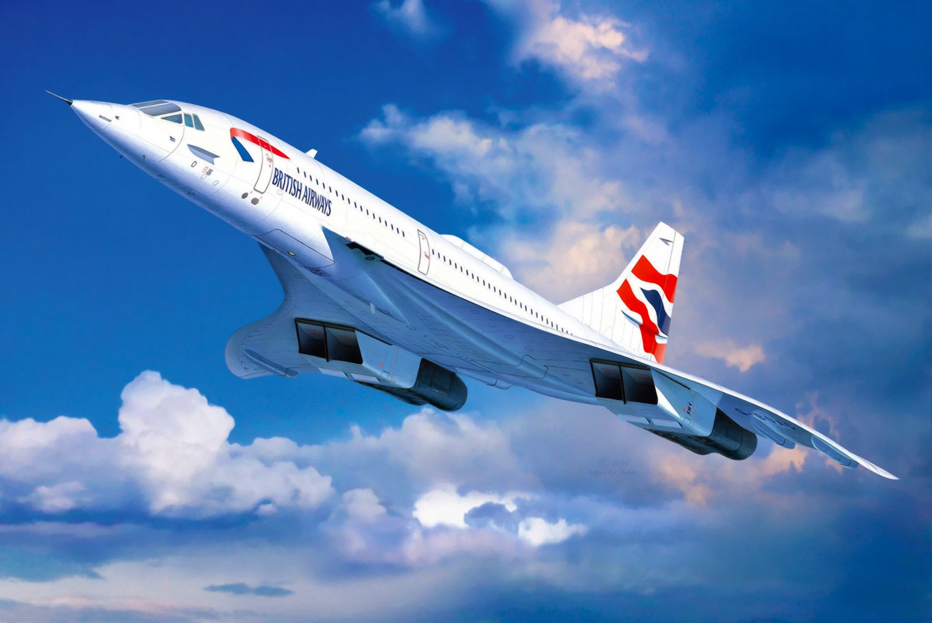 concorde british airways jet aereo arte pittura