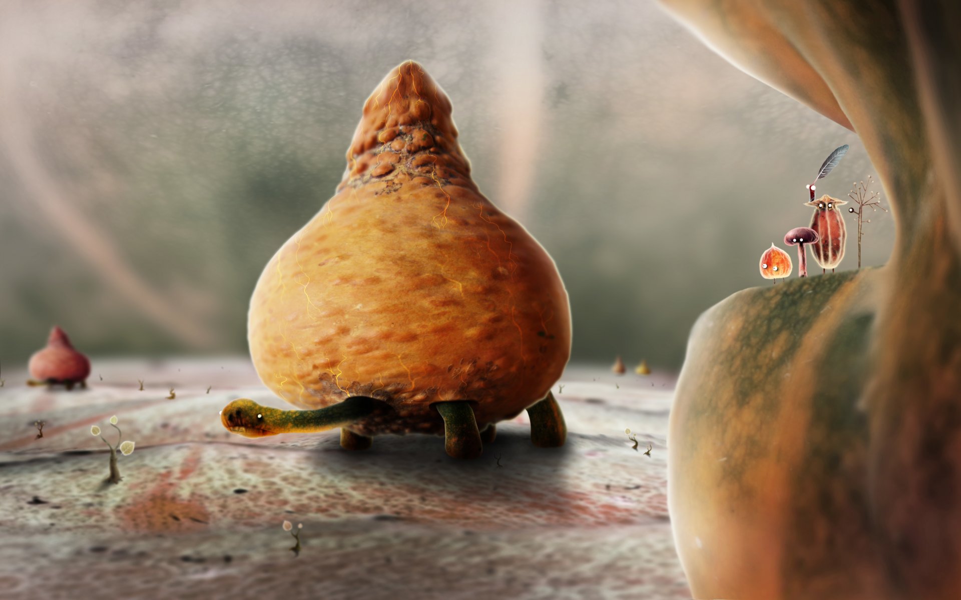 botanicula personaggi tartaruga germogli foglie