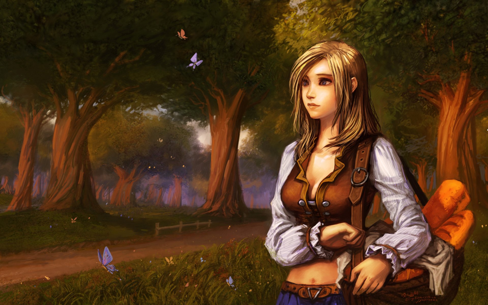 mondo di warcraft wow cestino pagnotta farfalle alberi strada tareta foxton alleanza alvinn roccavento