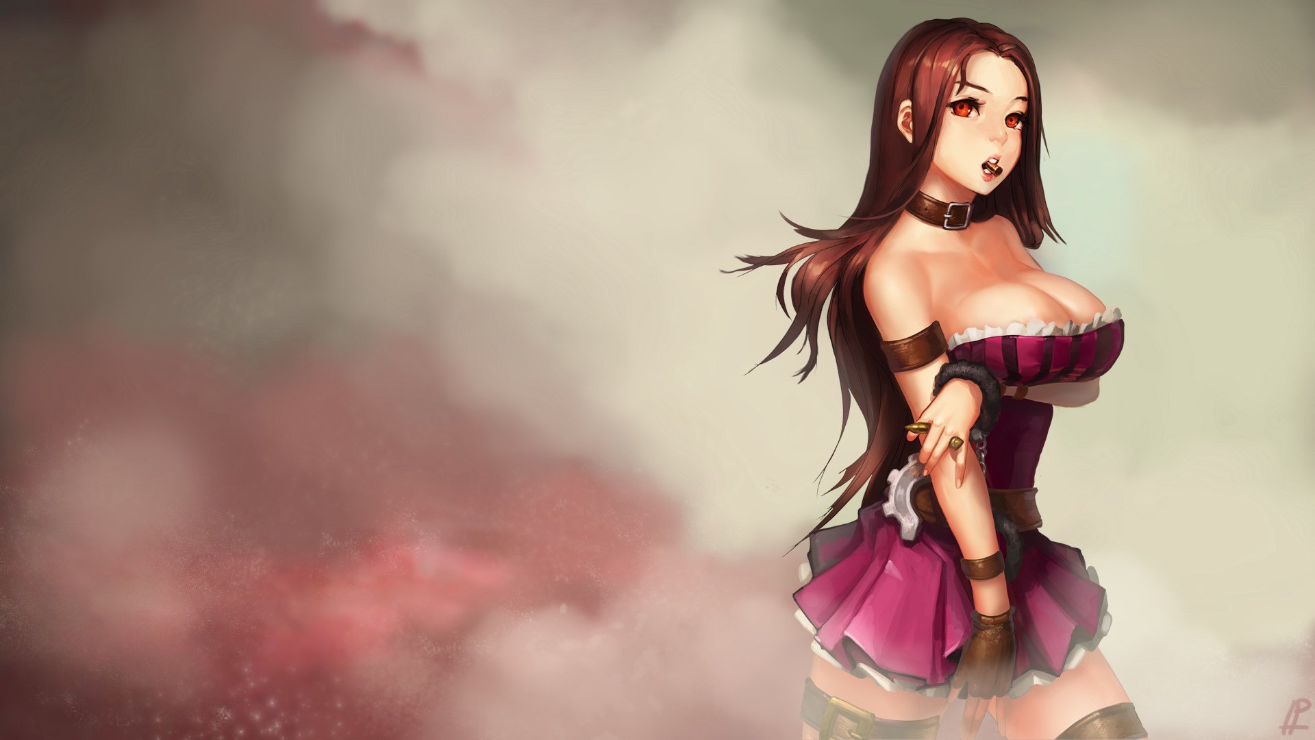 arte ip istantaneo league of legends caitlin ragazza seno fumo