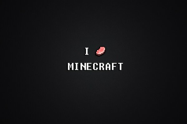 Iscrizione in lettere bianche amo Minecraft