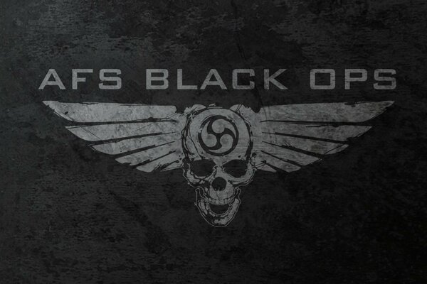 Disegno del cranio con le ali di Afs black ops