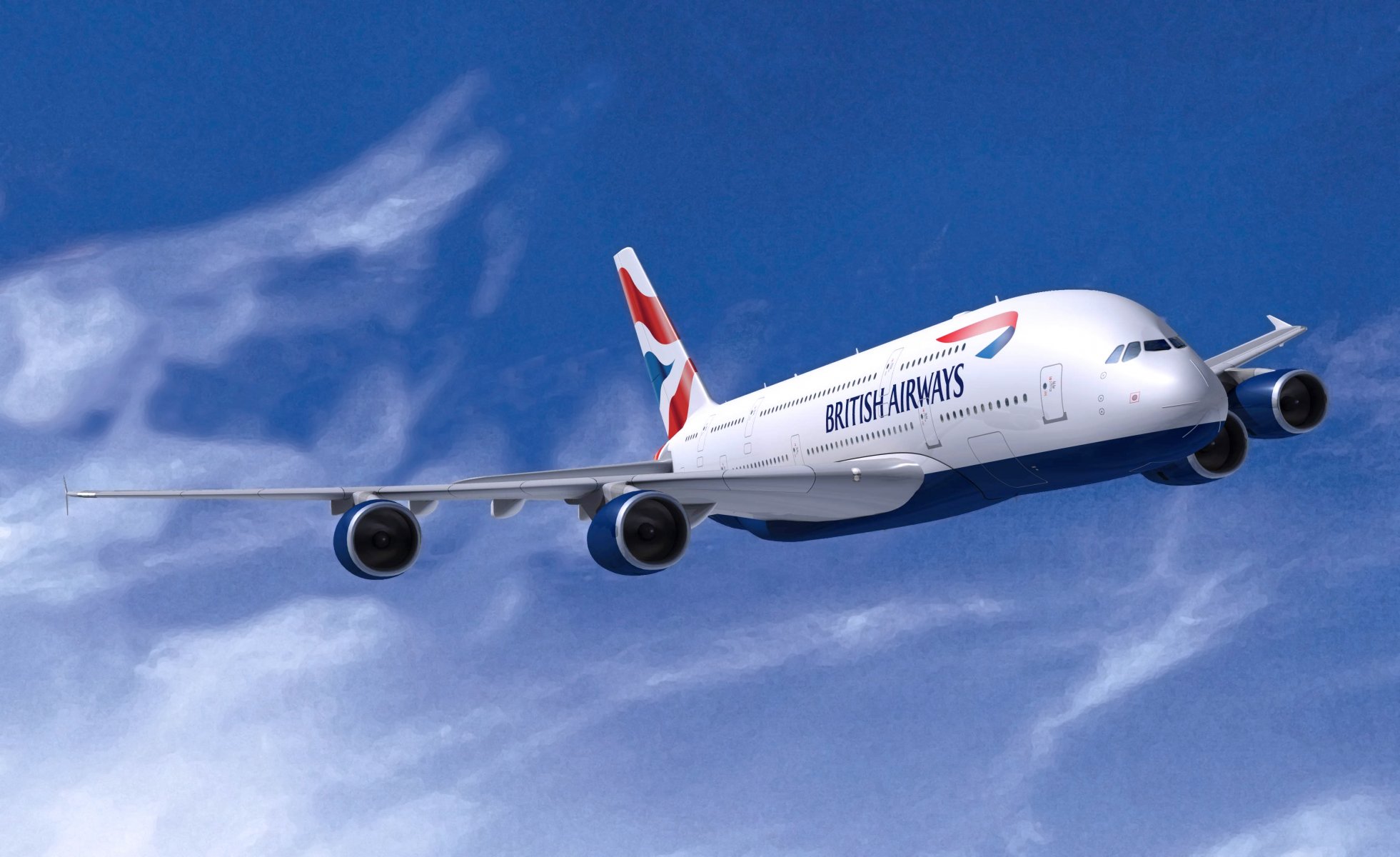 british airways airbus a380 in aria aviazione volare aereo aereo di linea ali bianco