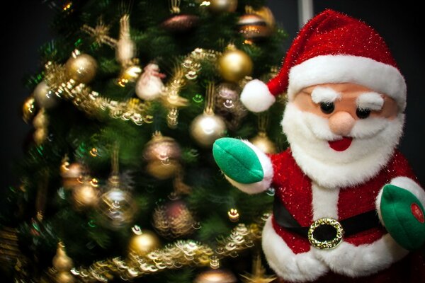 Babbo Natale giocattolo. Per Il Nuovo Anno. Carta da parati festiva