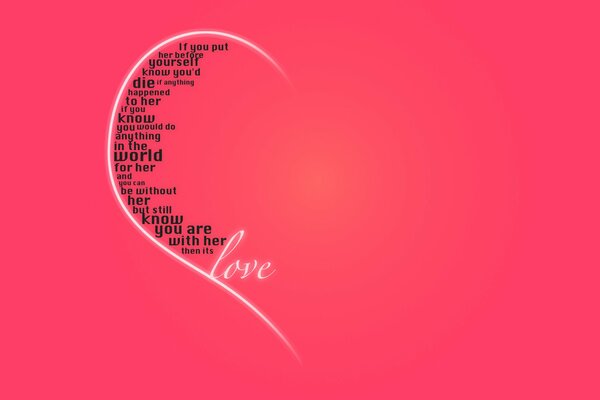 Mezzo cuore su sfondo rosa
