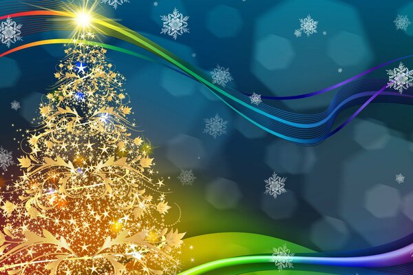 Albero di Natale d oro sogno dei bambini