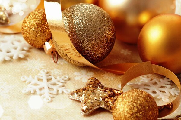 Oro e glitter glitter decorazioni natalizie