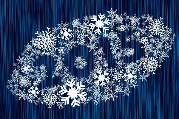Fiocco di neve 2015 su sfondo blu