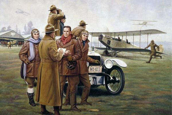 Aeroporto di New York del 1916. Gente