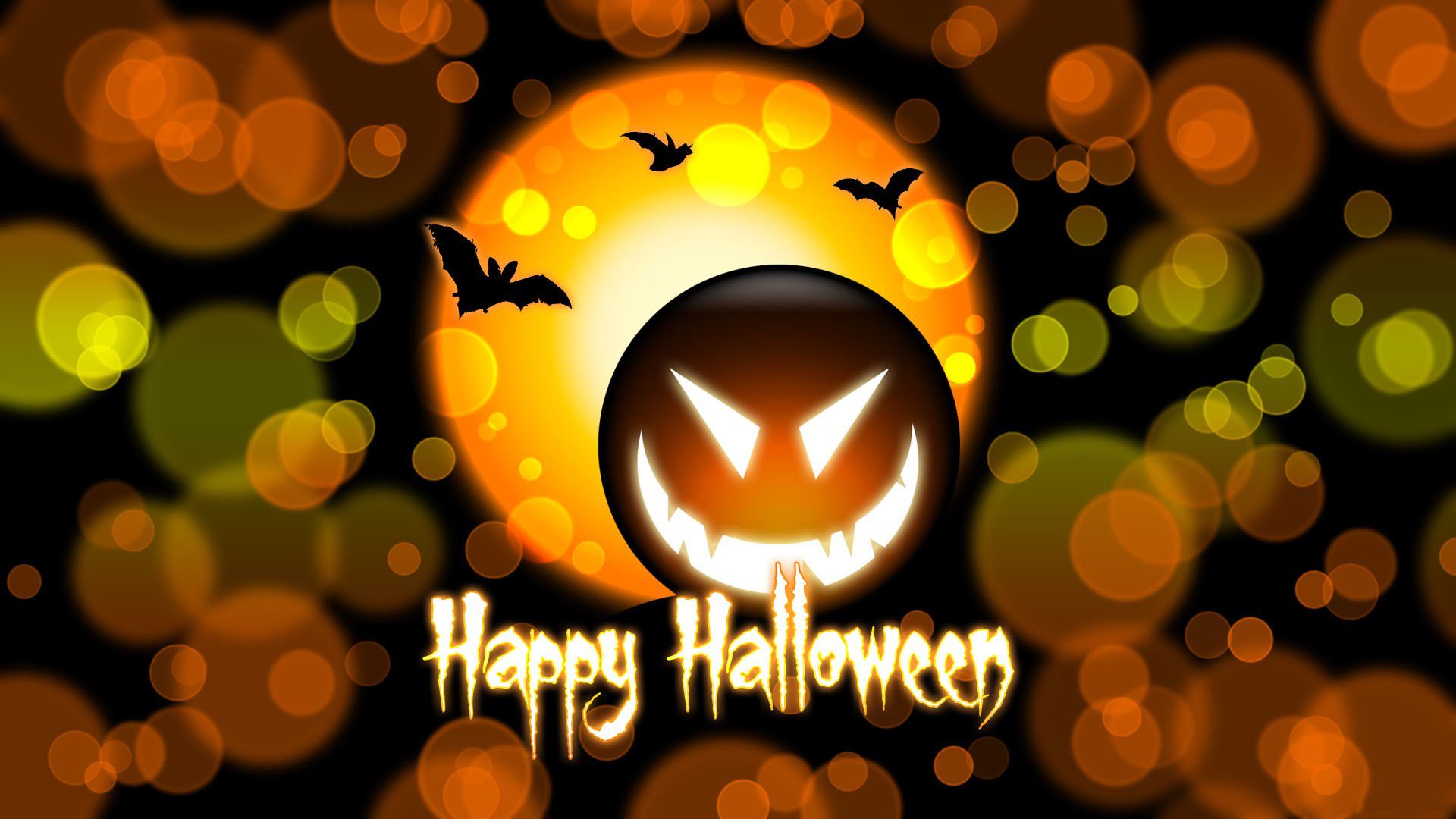 halloween zucca pipistrelli cerchi lettering buon halloween