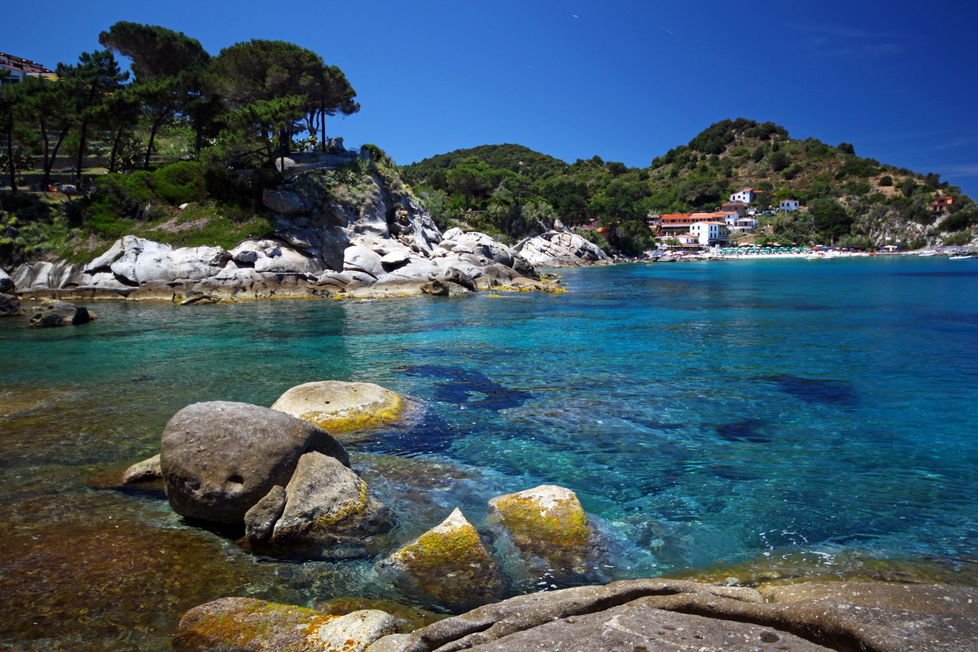 costa italia pietre mare toscana portoferraio natura foto